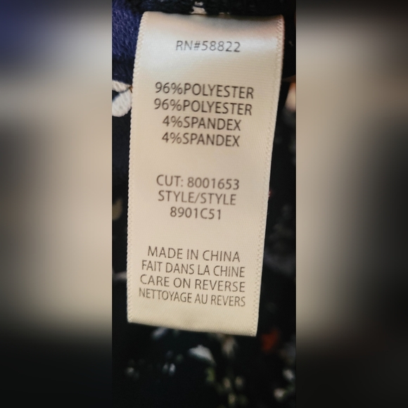 NWOT! Max Studio Floral Women's Navy Ruffled Wrap Dress Size XS - Picture 6 of 7